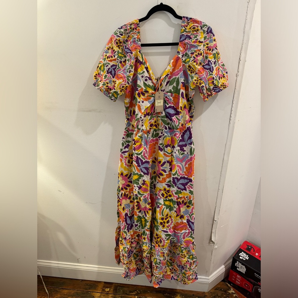 NWT Fat Face Rio Art Floral Midi Dress Size 12